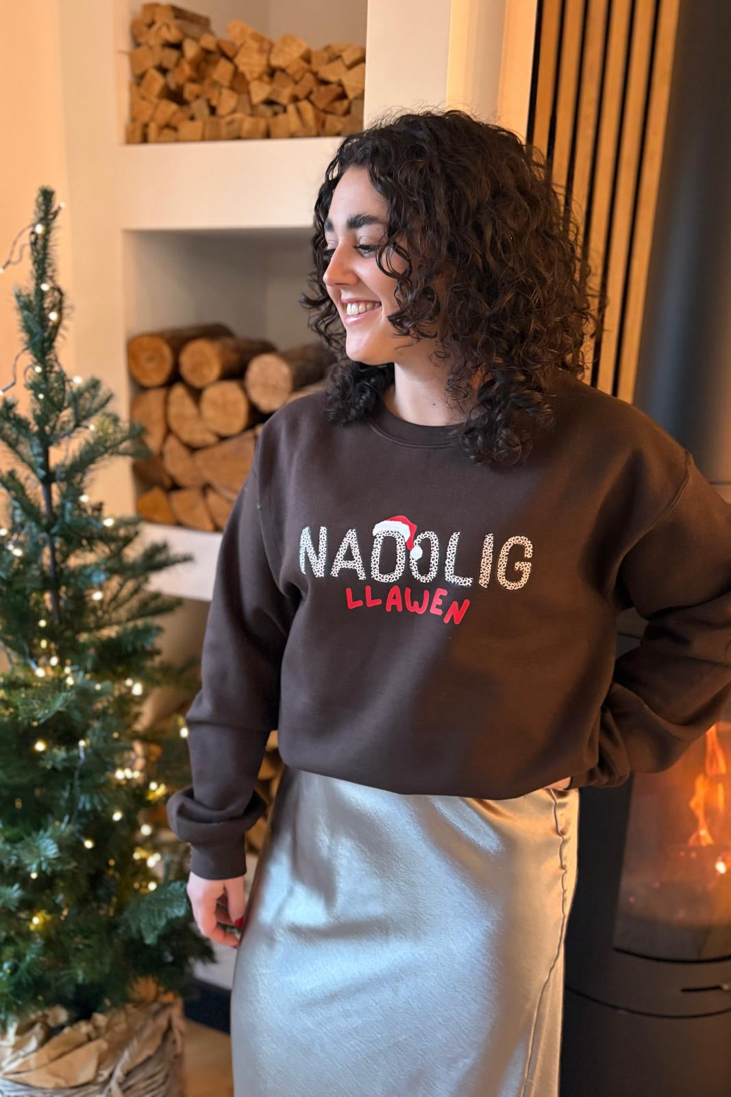 Leopard Print Nadolig Llawen